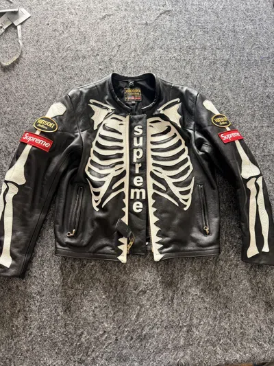 Pre-owned Supreme X Vanson Leathers Supreme Vanson Bones Leather Jacket In Black