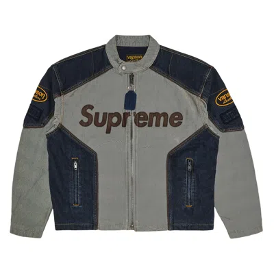 Pre-owned Supreme X Vanson Leathers X Cordura Cotton Jacket 'denim' | Blue | Men's Size Xxl