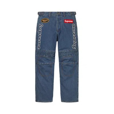 Pre-owned Supreme X Vanson Leathers X Cordura Denim Racing Pant 'blue'