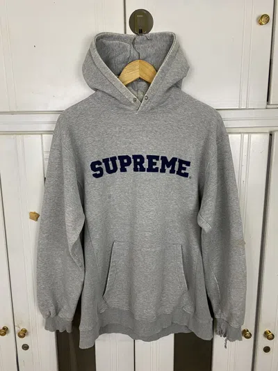 Pre-owned Supreme X Vintage 90's Champion Supreme Spellout Hoodie In Grey