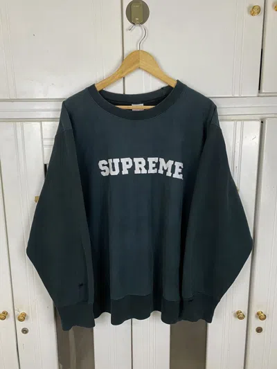 Pre-owned Supreme X Vintage 90's Champion Supreme Sweatshirt In Faded Black