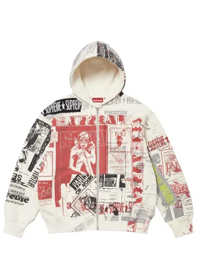Pre-owned Supreme X Vintage Supreme Collage Zip Up Hooded Sweatshirt Ss24 In White