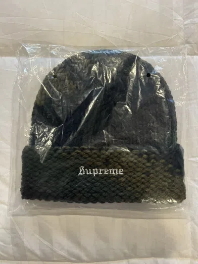 Pre-owned Supreme X Vintage Supreme Gradient Spacedye Beanie Olive Green Ss24