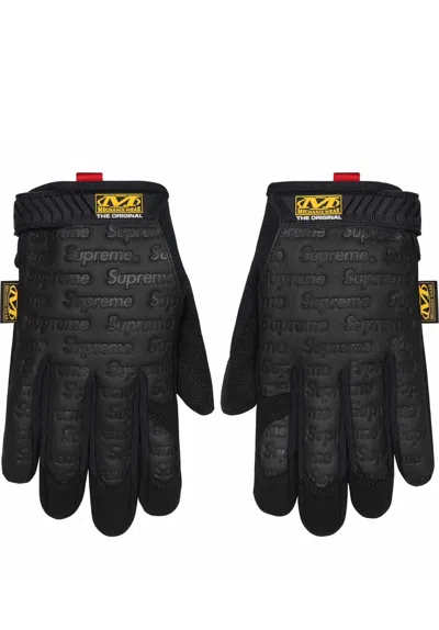 Pre-owned Supreme X Vintage Supreme Mechanic Leather Work Gloves Black Medium