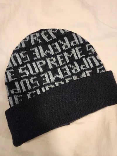 Pre-owned Supreme X Vintage Supreme Reflective All Over Embroidered Toque In Black