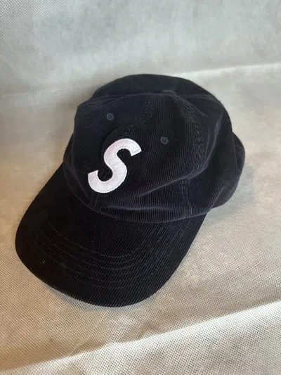 Pre-owned Supreme X Vintage Supreme S Logo Corduroy Navy 6 Panel Fine Wale Hat