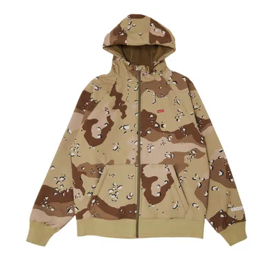 Pre-owned Supreme X Windstopper Zip Up Hooded Sweatshirt 'chocolate Chip Camo' In Tan