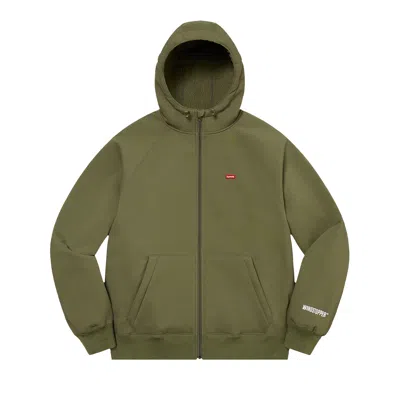 Pre-owned Supreme X Windstopper Zip Up Hooded Sweatshirt 'dark Olive' In Green