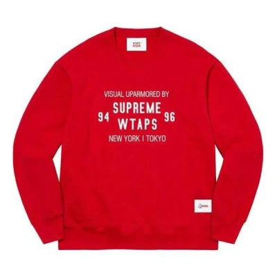 Supreme X Wtaps Crewneck 'red White'