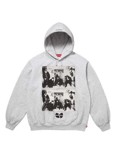 Supreme X Wu-tang Clan Graphic-print Hoodie In White
