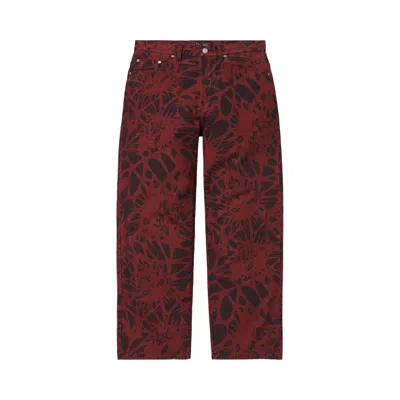 Pre-owned Supreme X Y's Baggy Jean 'overdyed Red' | Men's Size 34