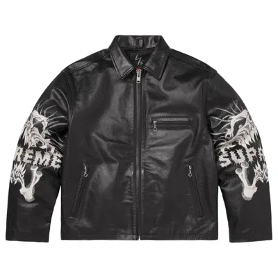 Pre-owned Supreme X Y's Leather Jacket 'black' | Men's Size L