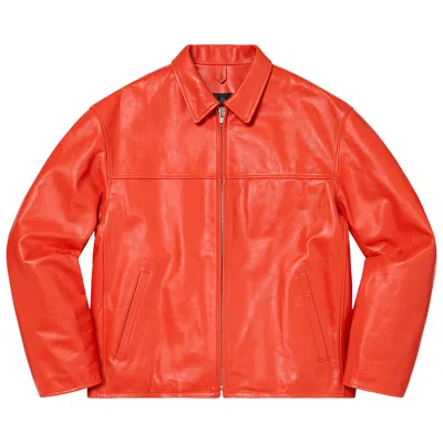 Pre-owned Supreme X Yohji Yamamoto Leather Work Jacket 'orange'