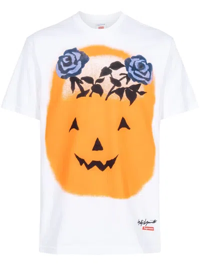 Supreme X Yohji Yamamoto Pumpkin T-shirt In Weiss