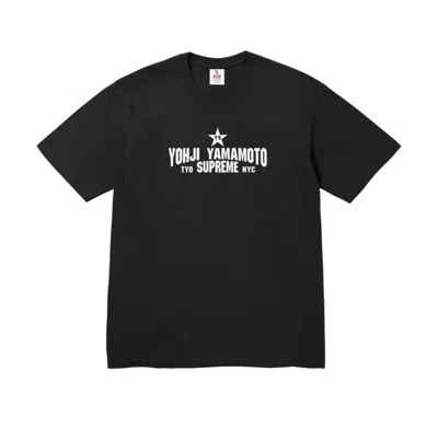 Pre-owned Supreme X Yohji Yamamoto Supreme Y's Yohji Yamamoto Star Tee In Black