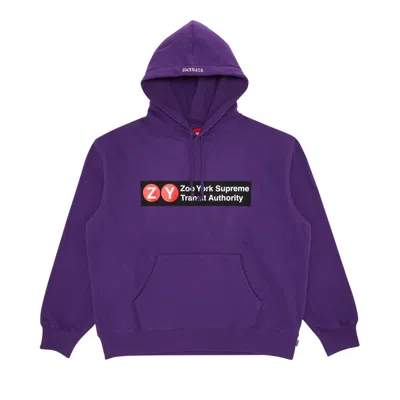 Pre-owned Supreme X Zoo York Hooded Sweatshirt 'purple' | Men's Size Xl