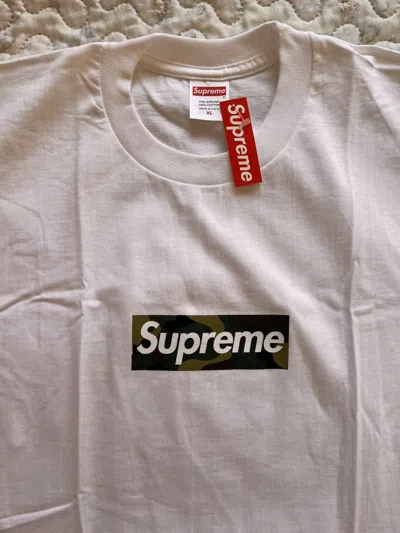 Pre-owned Supreme Xl  Box Logo Tee Camo T-shirt Fw23 White Short