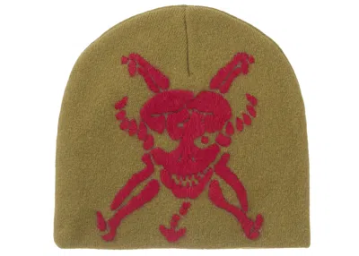 Pre-owned Supreme Y's By Yohji Yamamoto Skull Beanie In Gold