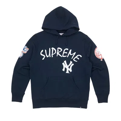 Pre-owned Supreme Yankees Hooded Sweatshirt 'navy' | Blue | Men's Size Xl