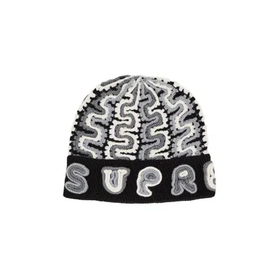 Pre-owned Supreme Yarn Appliqué Beanie 'black'
