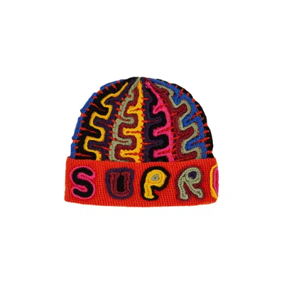 Pre-owned Supreme Yarn Appliqué Beanie 'dark Orange'