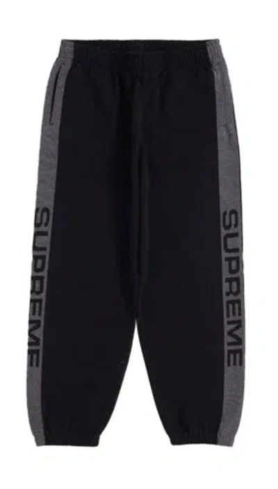 Pre-owned Supreme York Jacquard Stripe Sweatpant Black Ss24 Sz Medium