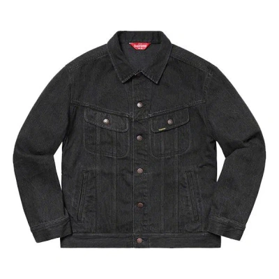 Supreme York Painted Trucker Jacket 'black Purple'