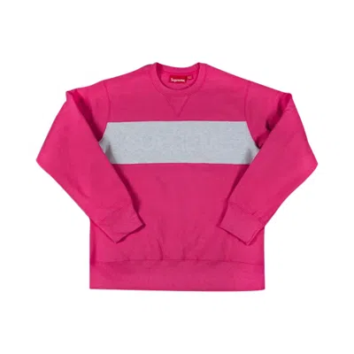 Pre-owned Supreme Zig Zag Stitch Panel Crewneck 'pink' | Men's Size Xl