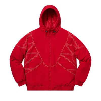Pre-owned Supreme Zig Zag Stitch Puffy Jacket 'red' | Men's Size S