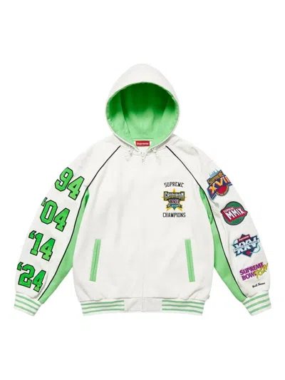 Supreme Zip Hooded Sweatshirt In Green