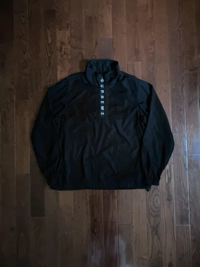 Pre-owned Supreme Zip Logo Pullover Windbreaker Fw16 In Black