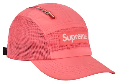 Pre-owned Supreme Zip Mesh Camp Cap (fw20) In Bright Pink