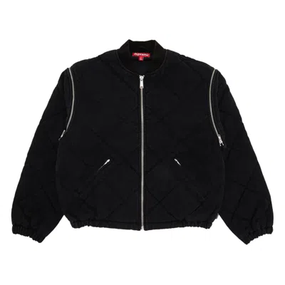Pre-owned Supreme Zip-off Sleeve Quilted Bomber Jacket 'black' | Men's Size M