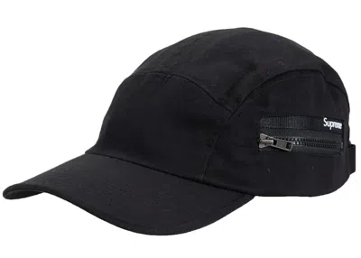 Pre-owned Supreme Zip Pocket Camp Cap In Black