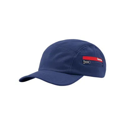 Pre-owned Supreme Zip Pocket Camp Cap 'navy' In Blue