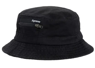 Pre-owned Supreme Zip Pocket Crusher Hat In Black