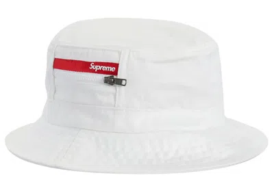 Pre-owned Supreme Zip Pocket Crusher Hat In White