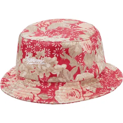 Pre-owned Supreme Zip Twill Crusher Hat In Floral In Pink