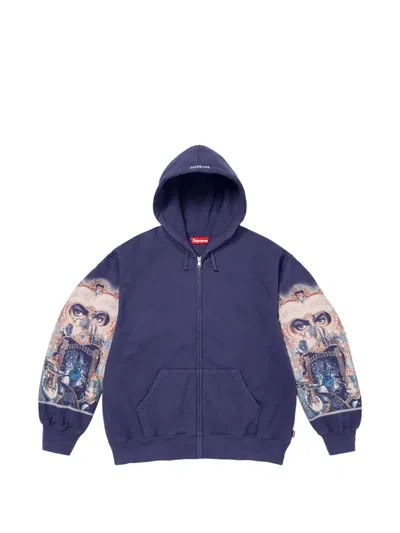 Supreme Zip-up Hoodie In Blue