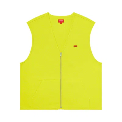 Pre-owned Supreme Zip Up Sweat Vest 'acid Green'