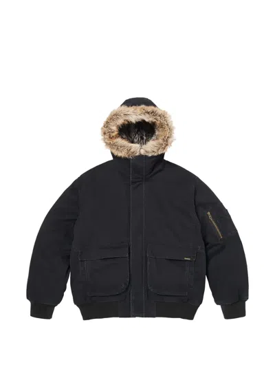 Supreme Zip-up Hooded Jacket In Black