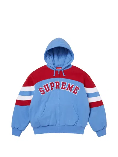 Supreme Zip-up Hoodie In Blue
