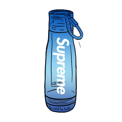 Pre-owned Supreme Zoku Glass Core 16 Oz. Bottle In Blue