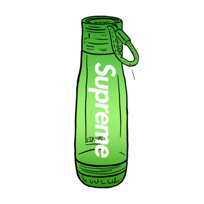 Pre-owned Supreme Zoku Glass Core 16 Oz. Bottle In Green