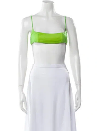 Pre-owned Supriya Lele Square Neckline Sleeveless Crop Top In Green