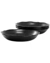 Sur La Table 4pc Soft Scalloped Stoneware Dinner Bowls In Black