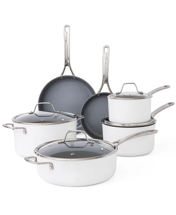 Sur La Table - Angelie 10 Piece Nonstick Ceramic Enameled Aluminum Cookware Set - Blue - Thumbnail 4