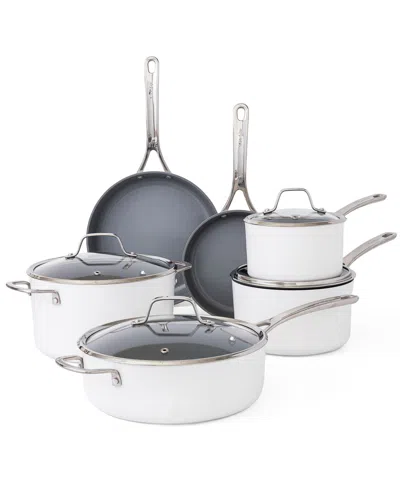 Sur La Table Angelie 10-piece Ceramic Nonstick Cookware Set In White