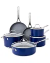 Sur La Table Angelie 10-piece Ceramic Nonstick Cookware Set In Blue