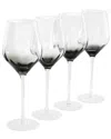 Sur La Table Cambron 4pc Handmade White Wine Glasses In Black
